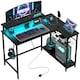image 6 of HOMCOM L Shaped Desk with LED Lights Reversible Corner Gaming Desk with Storage