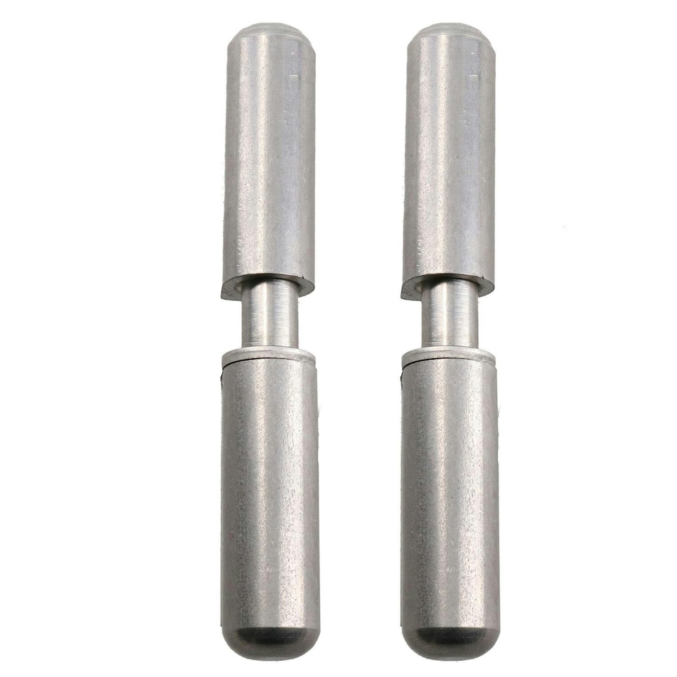 image 1 of 2 PACK Lift Off Stainless Steel Bullet Hinge Weld On 10x60mm Heavy Duty Door Silver