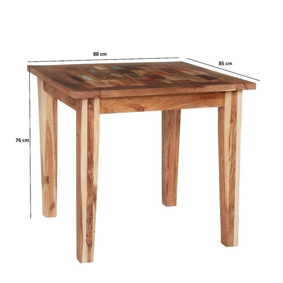 image 1 of Coastal Small Dining Table - Wood - L85 x W88 x H76 cm | Brown
