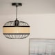 image 3 of ValueLights Vimet Black Wire Pendant Shade