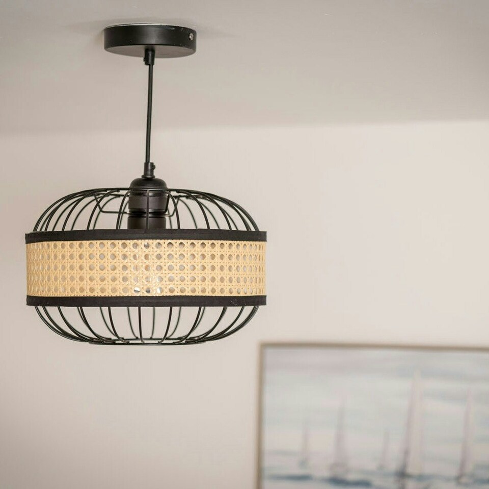 image 1 of ValueLights Vimet Black Wire Pendant Shade