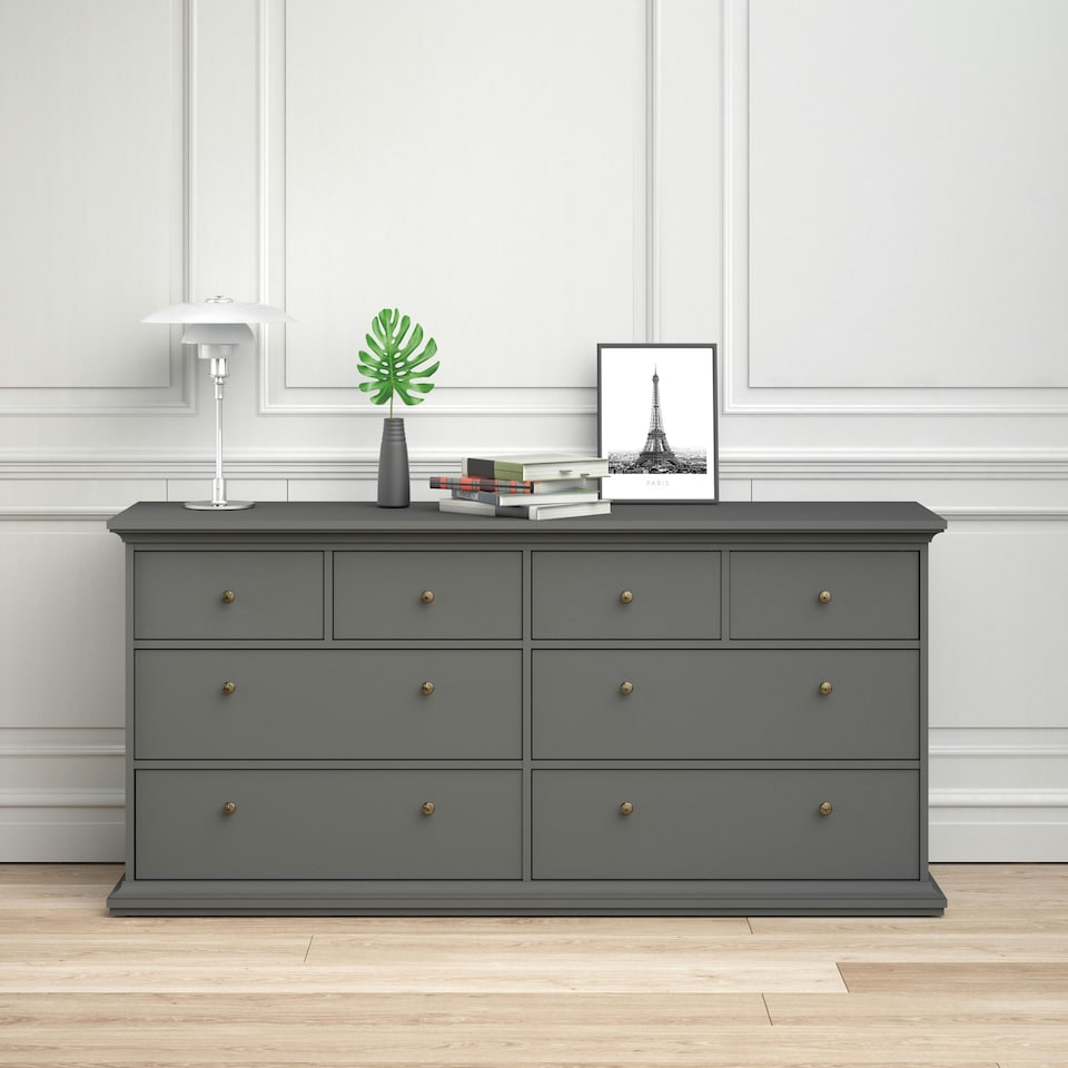 image 1 of Paris Chest of 8 Drawers in Matt Grey