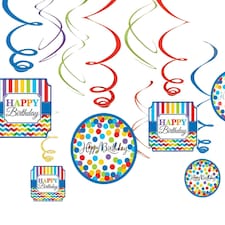 Amscan Swirl Happy Birthday Hanging Decoration - Multicoloured - One Size