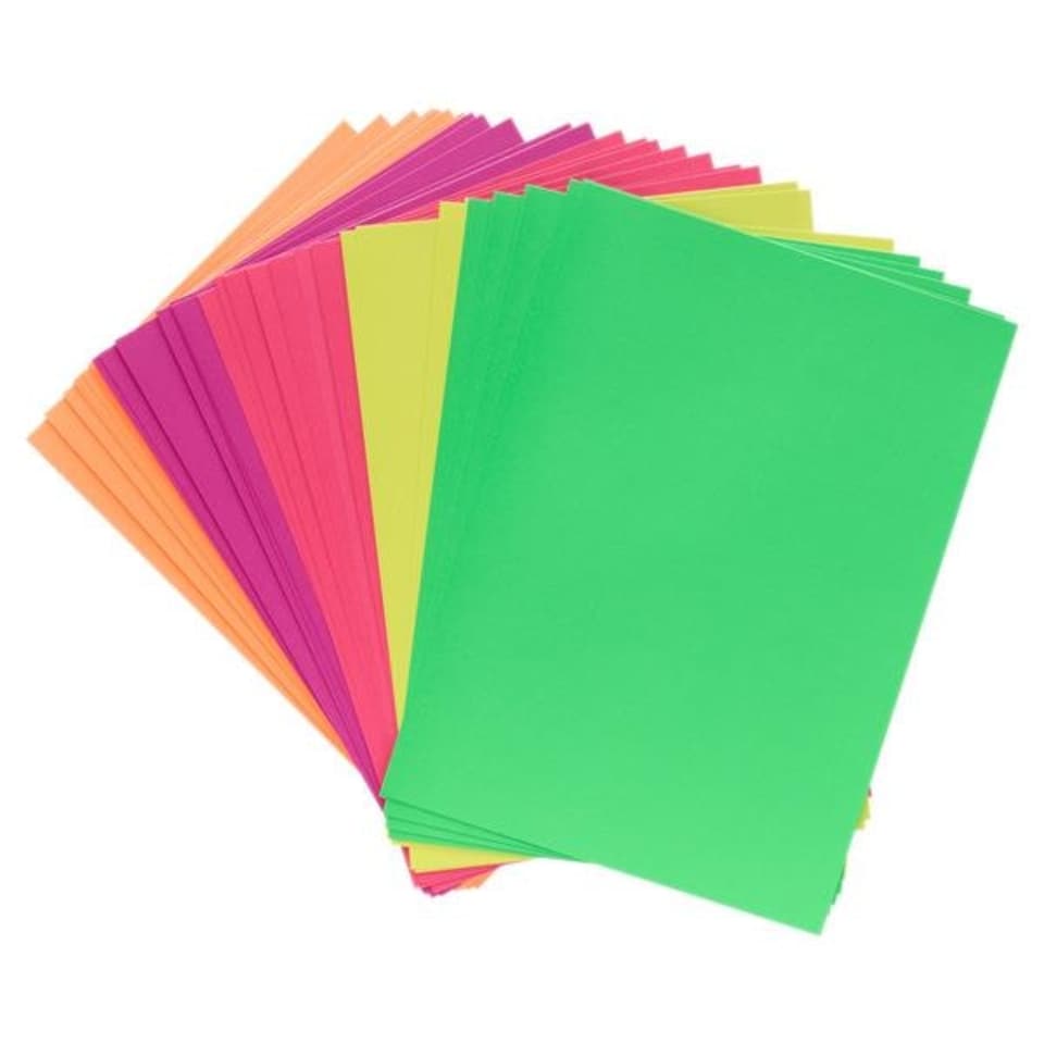 image 1 of Pack of 40 Sheets A4 160gsm Activity Fluorescent Card by Premier