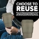 image 3 of Ecoffee Cup 12oz 350ml Reusable Eco-Friendly, Plant Based Coffee Cup with Silicone Lid & Sleeve, Molto Grigio | Grey | Molto Grigio
