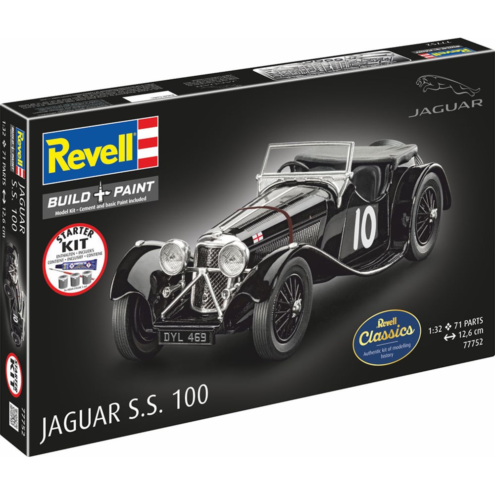 Revell Jaguar SS 100 Classic Car Starter Model Kit Scale 1-32