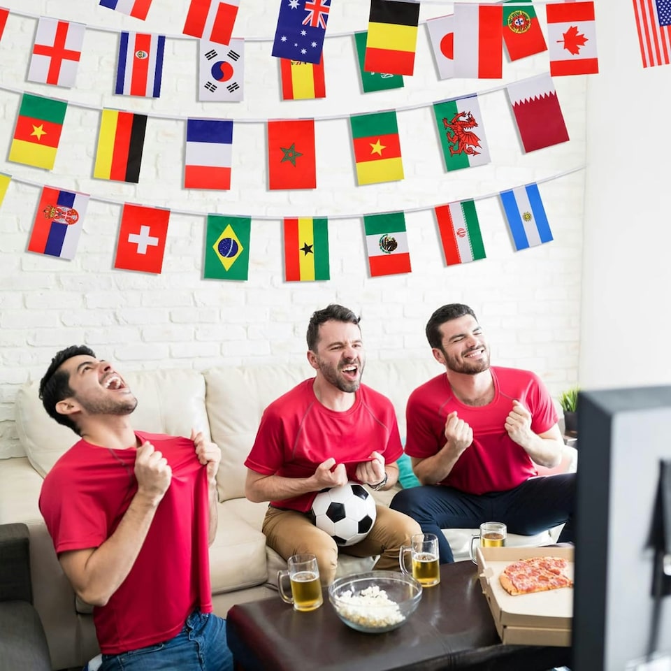 image 1 of Multi Nation Polyester Party Bunting 6m with 32 Flags Football buntings