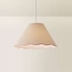 image 4 of ValueLights Florie Natural Large Taper Lamp Shade Scallop Pink Trim | Pink