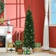image 2 of HOMCOM 5.5FT Artificial Slim Christmas Tree Holiday Home Décor with Pine Cones