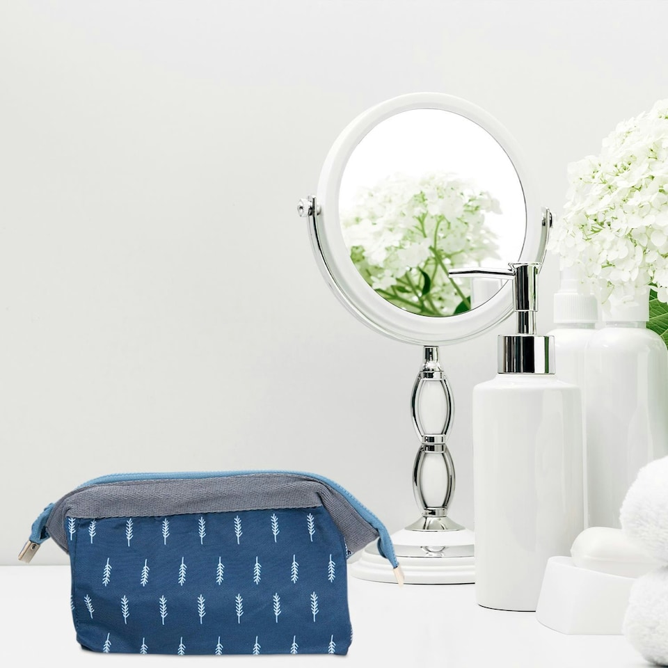 image 1 of Envie Fashionable Waterproof Cosmetic Bag Polyester and Cotton Material, Feather