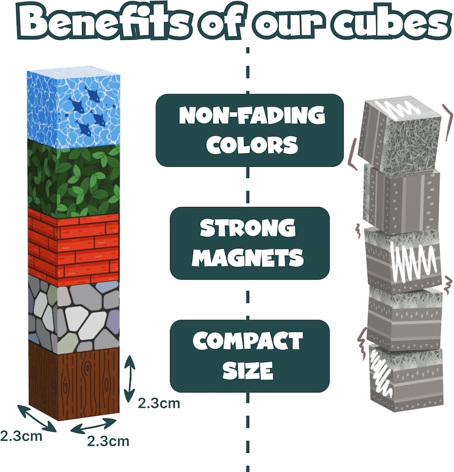 image 1 of Desire Deluxe Magnetic Building Blocks Montessori Construction Cubes for 3Plus Years Toys, Educational Magnetic Tiles Block for Girls & Boys Birthday Gift