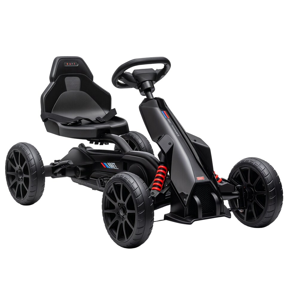 image 1 of HOMCOM Children Pedal Go Kart w/ Adjustable Seat, Handbrake - Black