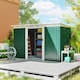 image 2 of Outsunny 9ft x 4ft Metal Garden Shed, Outdoor Tool House with Foundation Kit, Ventilations and Double Doors, Deep Green