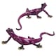image 1 of Purple Speckled Gecko Lizard Resin Wall Shed Sculpture Decor Statue Full Set