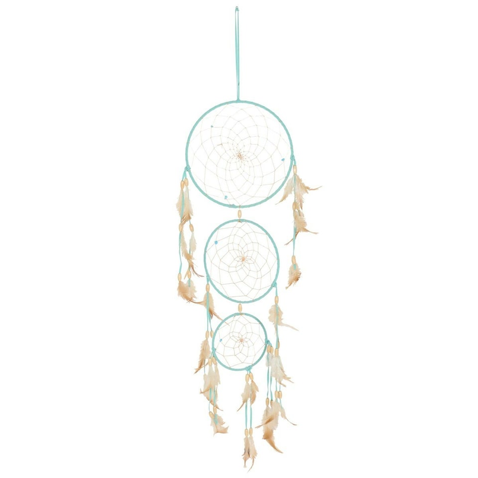image 1 of Something Different Feather Triple Dreamcatcher - Light Blue - One Size
