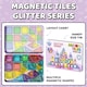 image 3 of Science Kidz 44-Piece Glitter Series Mini Magnetic Tiles Travel Set