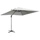 image 1 of Outsunny 2.7 x 2.7 m Cantilever Parasol Garden Umbrella w/ Cross Base Grey