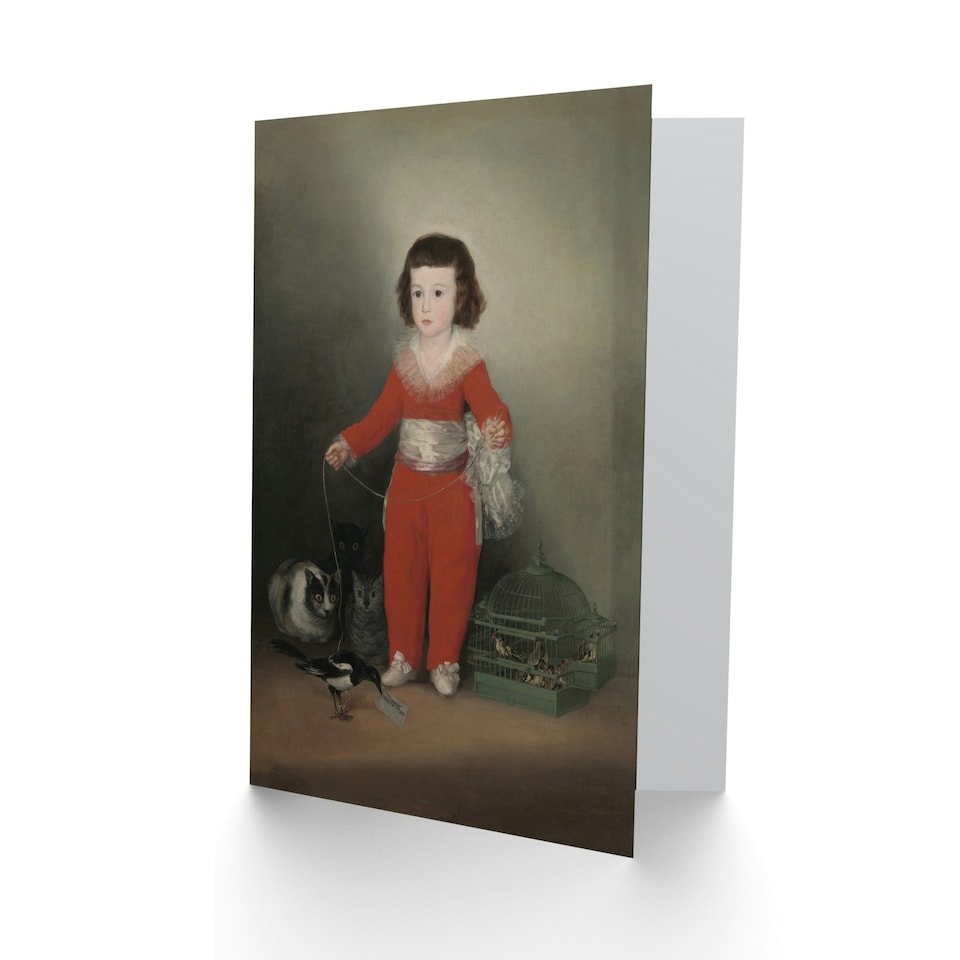 image 1 of Francisco Goya Art Card Red Boy Manuel Portrait with Animals