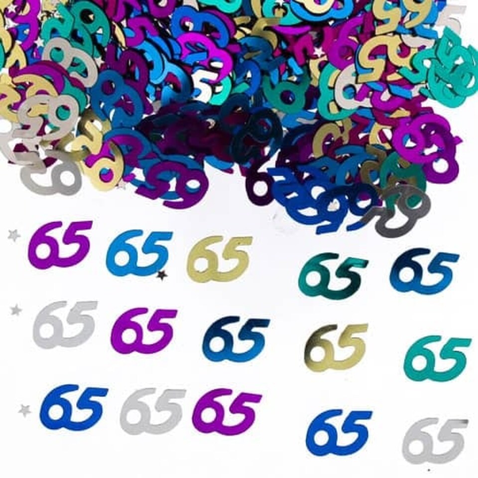 65th Birthday Assorted Table Confetti - 14 Grams