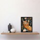 image 2 of Cat Lover Moggie Pet in Rose Garden Watercolour Black Framed Wall Art Print A4