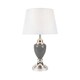 image 3 of First Choice Lighting Set of 2 Chrome and Grey Urn Table Lamps with White Shades Chrome | White