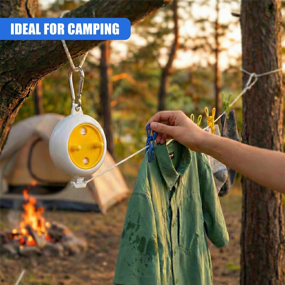 image 1 of GEEZY Portable Washing Line Travel Laundry Rope White