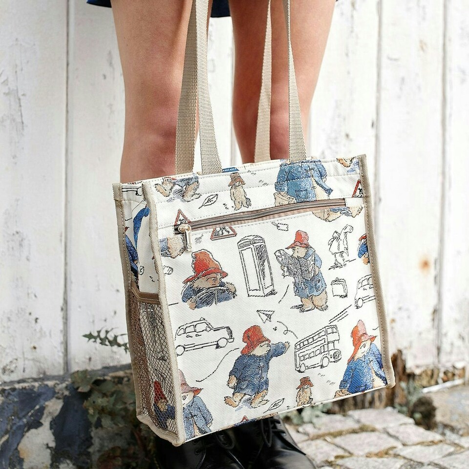 image 1 of Signare Resuable Shopper Bag Paddingto Bear London Transport | Cream