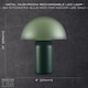 image 6 of Modern Rechargeable Mushroom Table Lamp in Forest and Olive Green - Touch Dimmer | Green