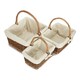 image 3 of Rectangular Unpeeled Willow Shopping Basket with White Lining White | White | L