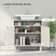 image 4 of HOMCOM Under Sink Bathroom Cabinet, Freestanding Under Sink Cabinet with Adjustable Shelf for Basin without Pedestal, 60 x 30 x 63 cm, Cream White