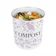 image 6 of Wild Rabbits Compost Caddy - Lilac Metal 2L Decorative Kitchen Food Waste Bin