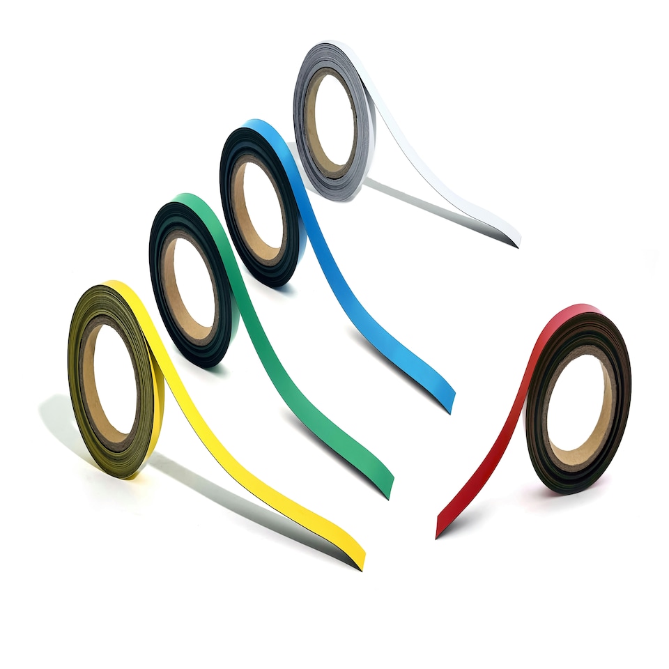 image 1 of 10m Green Magnetic Strip Roll with Dry Wipe Clean Finish
