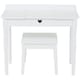 image 2 of Premier Kids Childrens Dressing Table and Chair, Crisp White Dressing Table with Mirror, Body Posture Vanity Chair