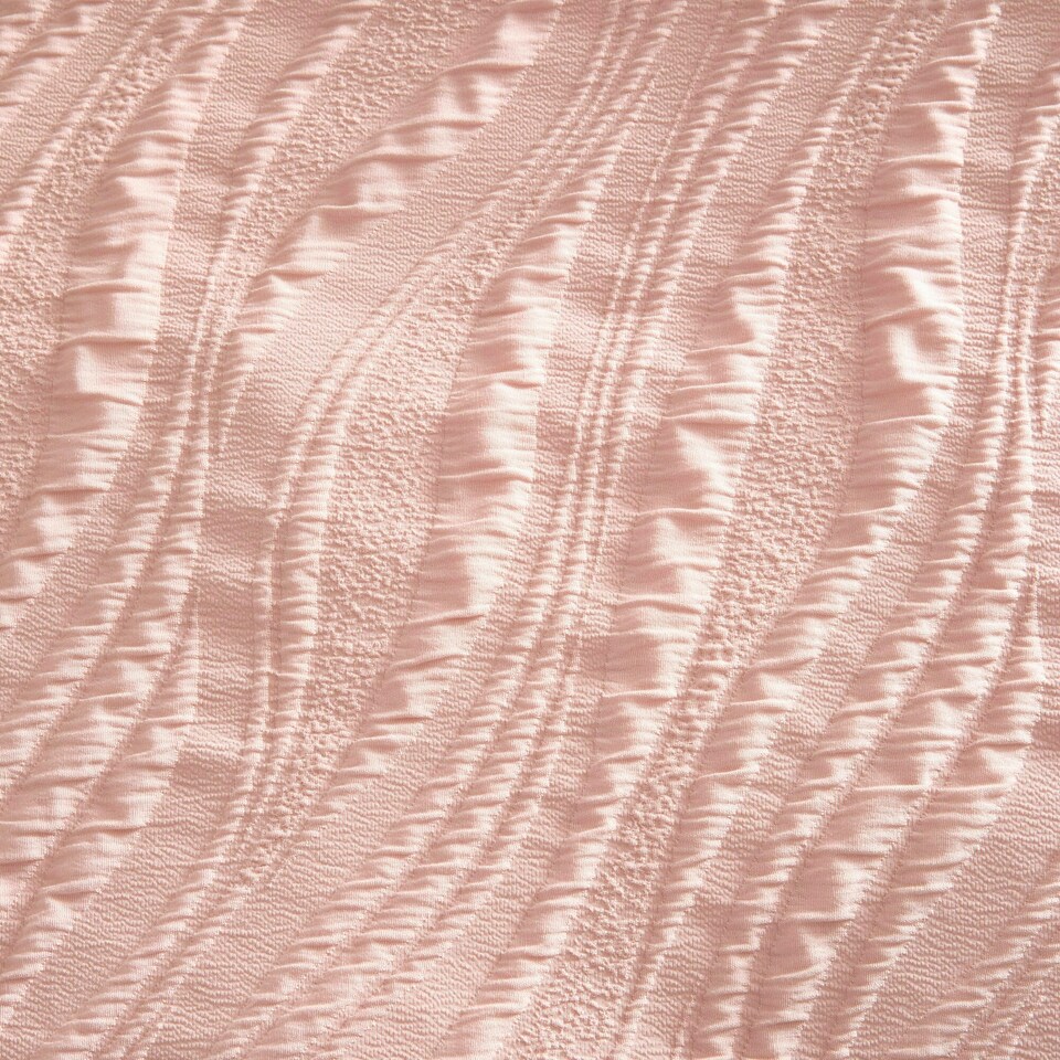 image 1 of Portfolio Home Monaco Seersucker Soft Easy Care Bed Linen Bedding Duvet Cover Quilt Set With Pillow Case Pink | Single
