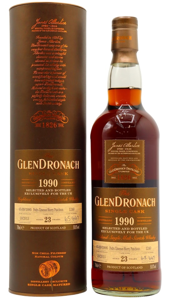 Glendronach - Single Cask No. 1240 1990 23 year old Whisky (UK Exclusive)