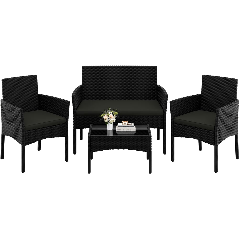 Yaheetech 4-Piece Outdoor Reception Set-Black&Grey | Multi | Black/Grey