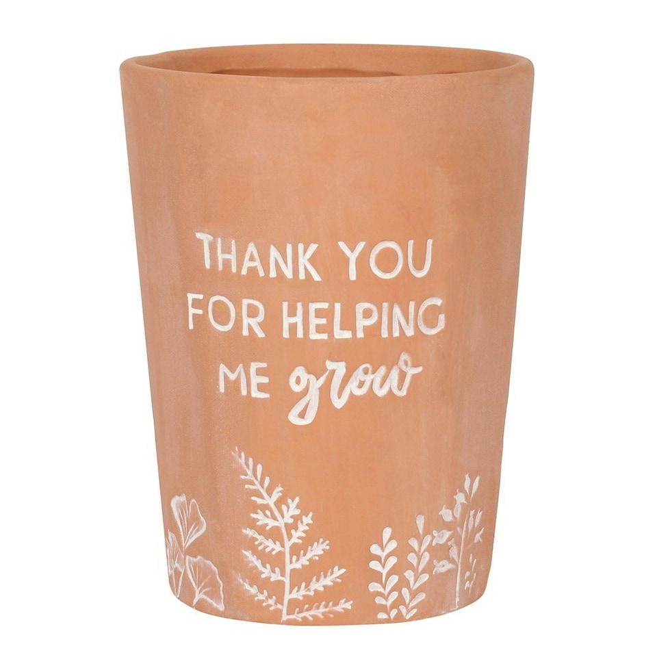 Something Different Thank You For Helping Me Grow Terracotta Plant Pot - Brown - One Size