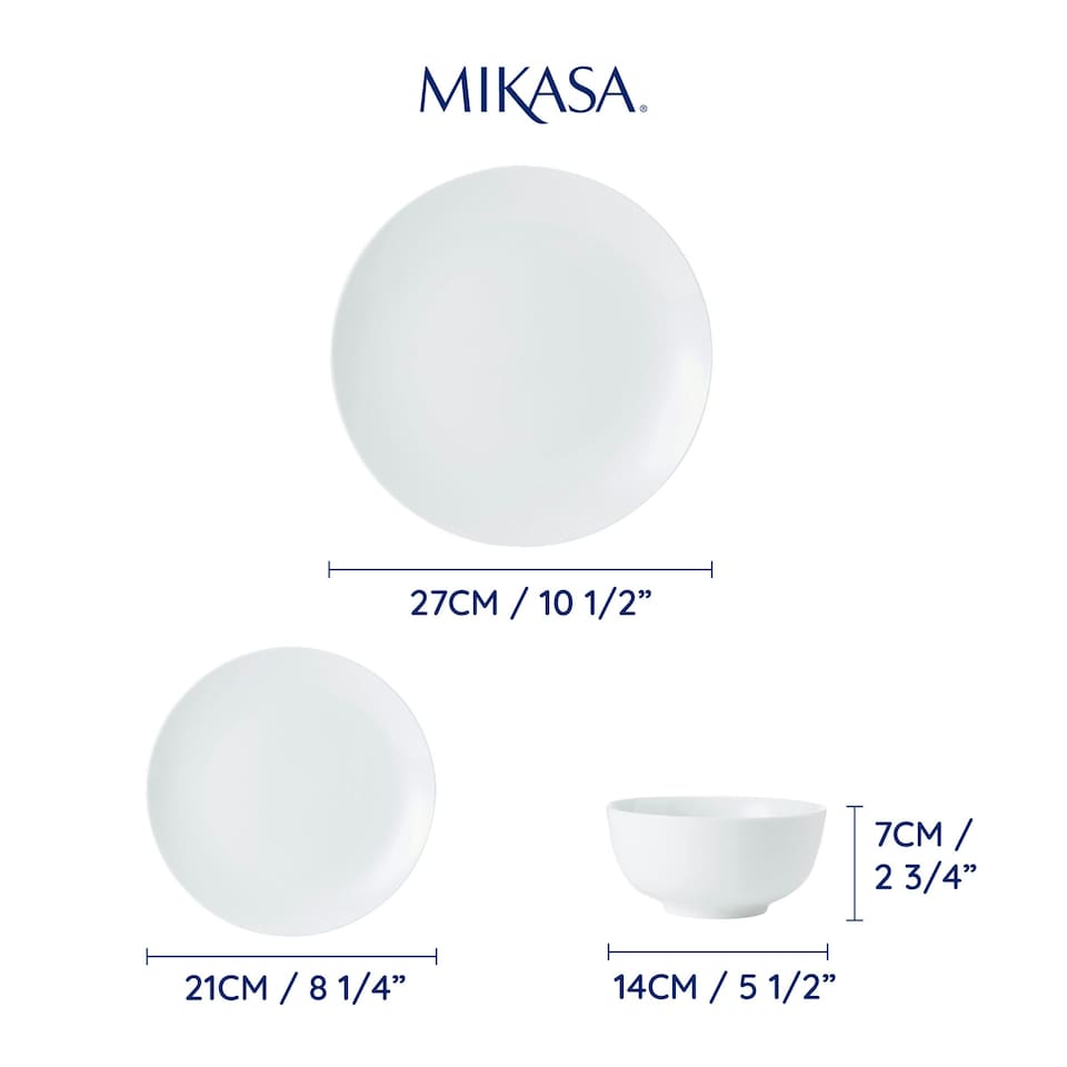 image 1 of Mikasa Dinner Set White Porcelain 12 Piece