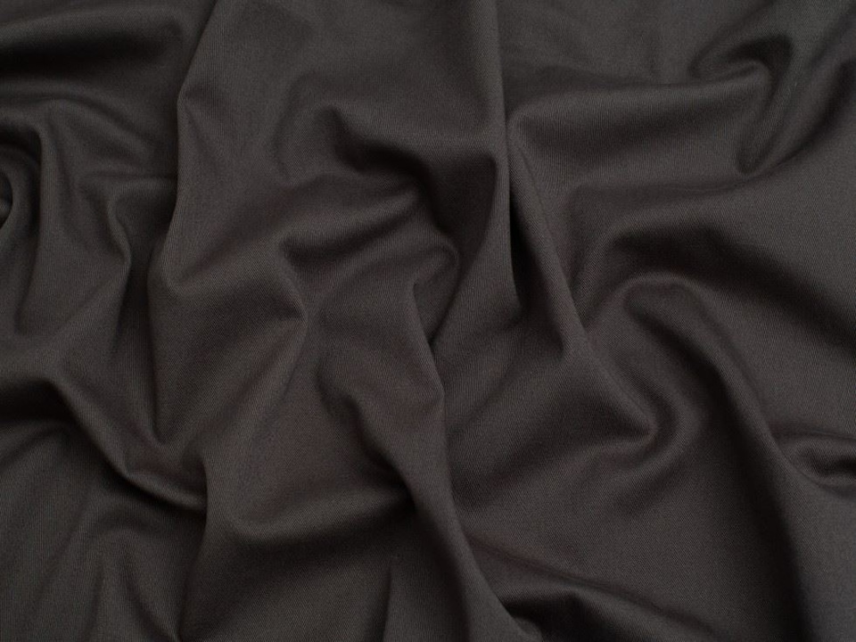 Minerva Core Range Grey Stretch Woven Cotton Twill Fabric for Dressmaking, 130cm / 51" Wide - per metre