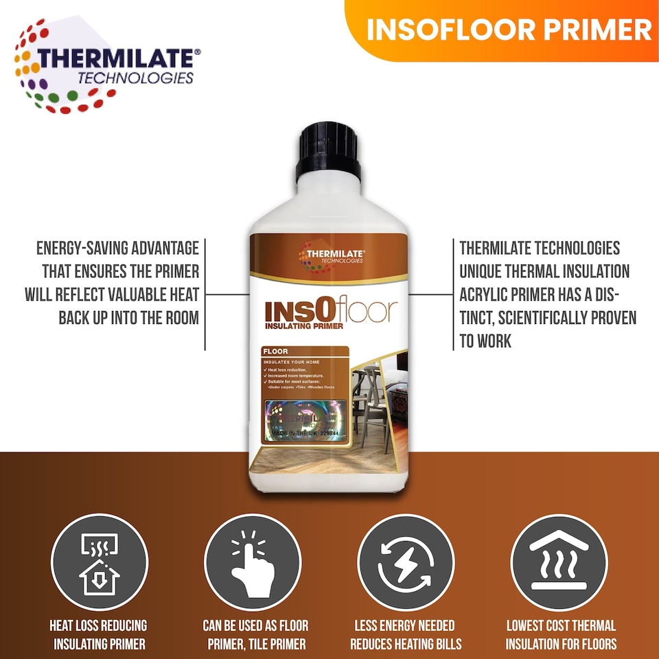 image 1 of InsOfloor Floor Primer - Insulating, Energy Saving & Anti-Condesation Primer for Floors & Tiles - Additive - 5L