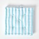 image 3 of Homescapes Cotton Blue Thick Stripe Floor Cushion - 50 x 50 cm | Blue | 50 x 50 cm