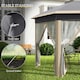 image 10 of Outsunny 3x4m Hexagon Gazebo w/ Mesh Curtains Outdoor Garden, Khaki