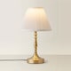 image 4 of ValueLights Sienna Antique Brass Touch Table Lamp With Pleated Cream Shade | Gold