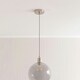 image 2 of ValueLights Bellamy Smoked Glass Globe Brushed Chrome Single Ceiling Pendant Light with Bulb Silver