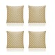 image 1 of Two Tone Geometric Jacquard 45cm x 45cm Ochre Cushion Set of 4 | Yellow | White | 45cm x 45cm x 10cm | 4