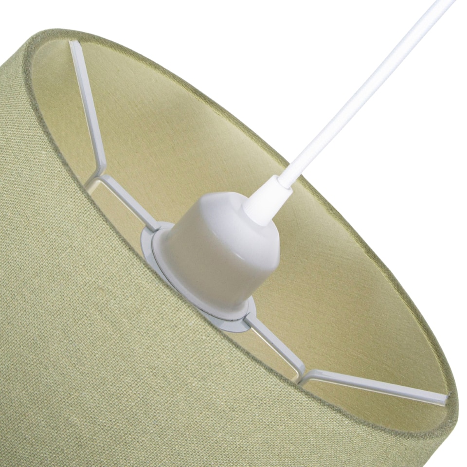 image 1 of Classic 10 Inch Olive Green Linen Fabric Drum Table/Pendant Lamp Shade 60w Max | Green | 10"
