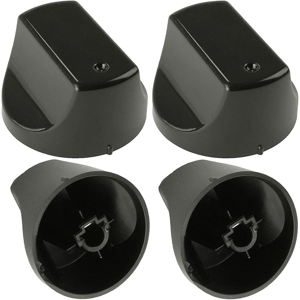 image 1 of SPARES2GO Black Control Knob Switch for Hotpoint Hot-Ari DH53K DH53KS DH93CK MH99.1 SH31K SH33K SH33KS Oven Cooker (Pack of 4) DH53K DH53KS DH93CK