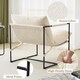 image 7 of Boucle Fabric Lounge Chair with Metal Frame Upholstered Accent chair Luca White