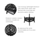 image 4 of Living and Home Vintage Round Cast Aluminum Garden Table - Black