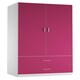image 10 of White 2-Door 2-Drawer Wardrobe. Blue | Accent Colour: Blue